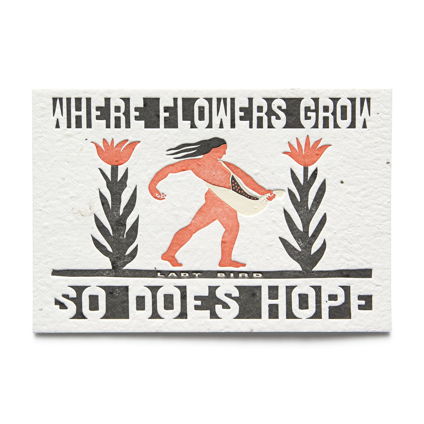 Lady Bird Letterpress Seeded Postcard